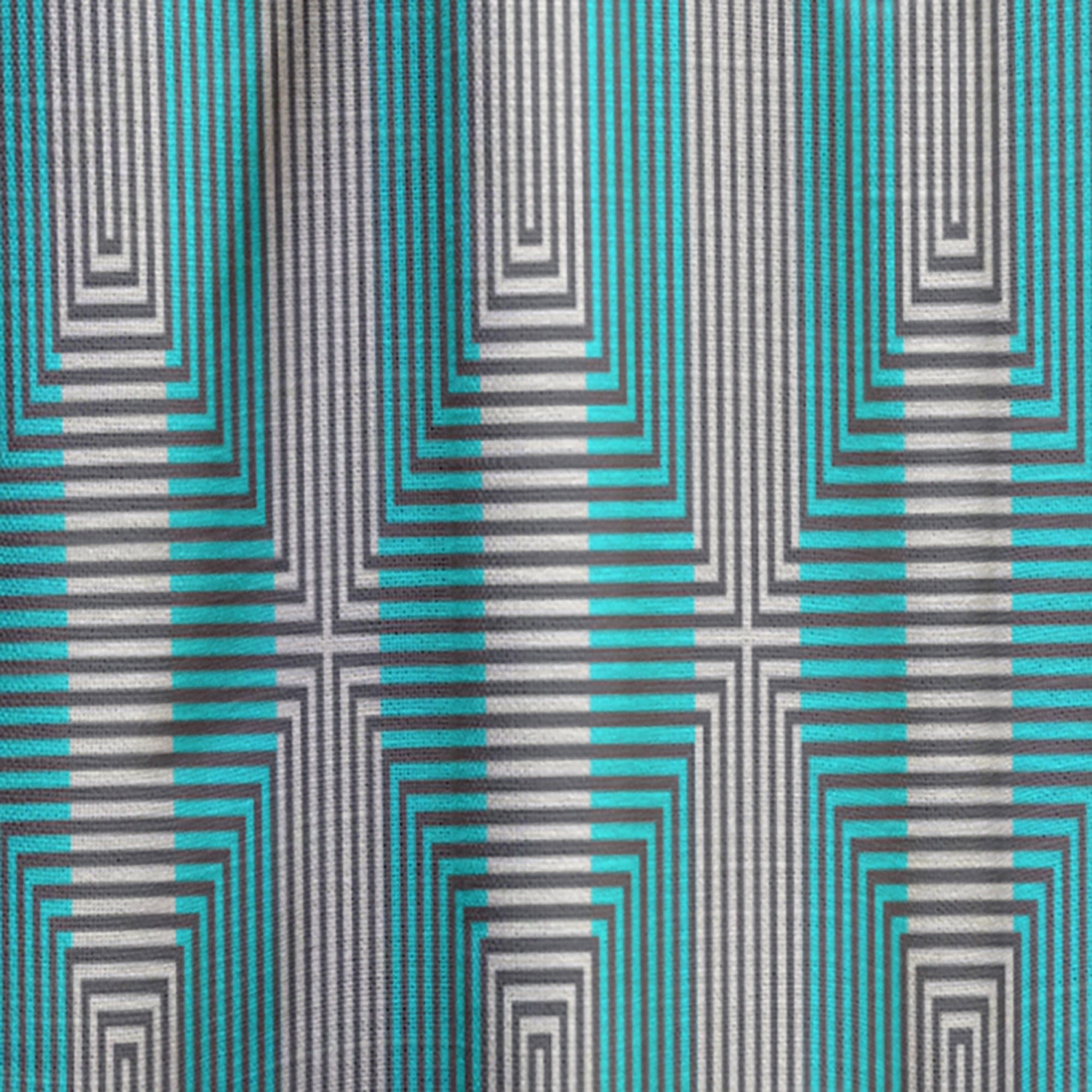 Designart 'Light Blue Striped Pattern' Mid-Century Modern Curtain Panel