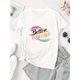thumbnail image 2 of Women'S Casual Crew Neck T-Shirt with "Better Together" Alphabet Print, Polyester Knit Fabric, Medium Stretch, All-Season Short Sleeve Tee, Comfortable Summer Top, 2 of 8