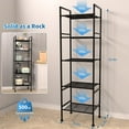 thumbnail image 3 of 5-Tier Wire Shelving Metal Rack Shelves, Standing Storage Shelf Units Flat for Laundry Bathroom Kitchen Pantry Closet Organization (Black, 16.9" L x 12.2" W x 53.4" H), 3 of 4