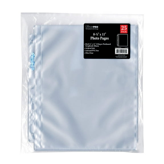 3-Hole Photo Pages (25ct) for 8" x 11" Prints