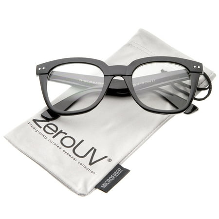 zeroUV - Modern Chunky Frame Wide Temple Clear Lens Square Horn Rimmed Glasses 51mm - 51mm