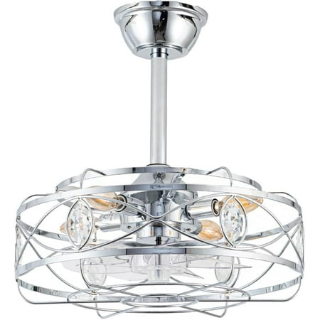 

Ceiling Fan With Lights Modern Enclosed Ceiling Fan Lighting Fixture For For Living Room Bedroom Kitchen (Bulb Not Include