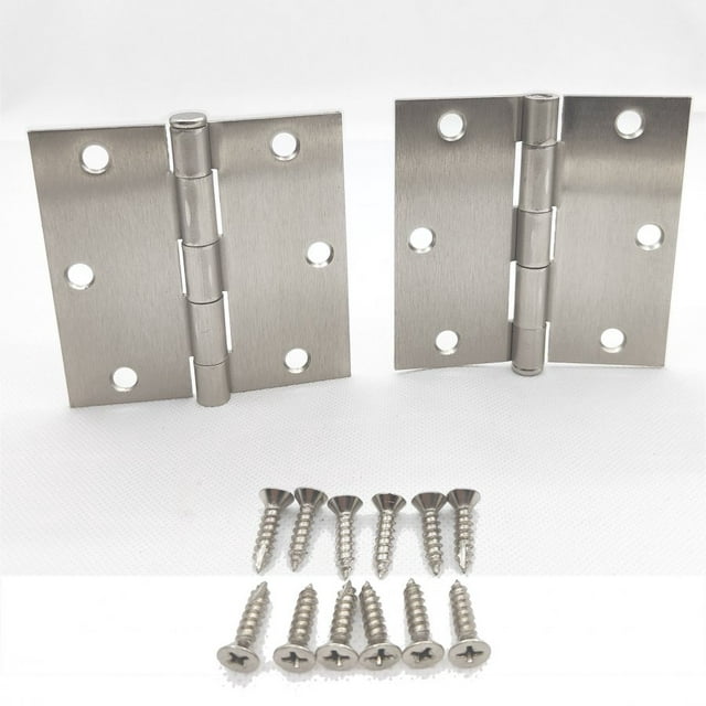 4pair(8pcs)Steel door hinge 3-1/2"Square corner,satin nickel,removable pin, door hinge,mobile home door hinge  and cabinet hinge,with screws