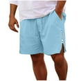 thumbnail image 2 of Aueoeo Men's Sports Shorts Casual Elastic Waist Drawstring Shorts Pockets Summer Beach Vacation Yoga Golf Shorts With Side Zipper, 2 of 6