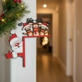 thumbnail image 3 of MOMOJIA Christmas Wooden Door Hangings Santa Reindeers Carving Wall Ornament For Indoor Outdoors Holiday Season Home Decoration Easy Installation, 3 of 6