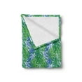 thumbnail image 2 of Tropical Soft Flannel Fleece Throw Blanket, Vertically Designed Leaves Seaweed Greenery Summer Plantation, Cozy Plush for Indoor and Outdoor Use, 50" x 60", Azure Blue Green, by Ambesonne, 2 of 5