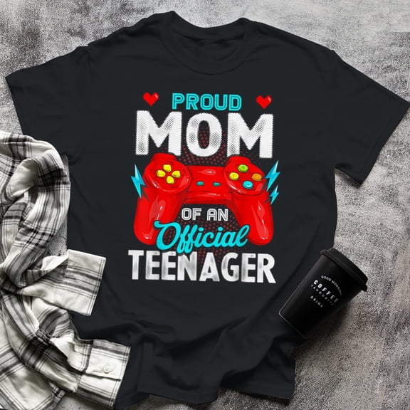 13th Birthday Proud Mom Official Teenager Video Game Top, Small, Black