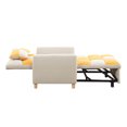 thumbnail image 6 of Convertible Sleeper Sofa Bed, 3-in-1 Multi-Functional Teddy Couch with Pull-Out Bed, 31" Modern Chaise Lounge with Adjustable Backrest and Pillow Foliding Sofa Bed for Living Room, Yellow, 6 of 7