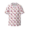 thumbnail image 3 of Balery Strawberry Blueberry Cream Cake Men's Casual Button Down Shirt Short Sleeve Textured Summer Cuban Beach Shirts-Small, 3 of 7