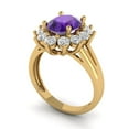 thumbnail image 2 of 2.72 ct Oval Cut Natural Amethyst Halo Engagement Ring for Women in 18K Yellow Gold, 2 of 5