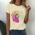 thumbnail image 2 of Outfmvch Shirts for Women,Tops for Women,Sunflower Shirts for Women,Short Sleeve Shirts for Women,Oversized Graphic Tshirts for Women,Workout T Shirts Athletic 2025 Short Sleeve Spring Tee X1 Beige L, 2 of 9