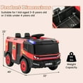 thumbnail image 3 of Gymax 2-Seater Kids Ride on Fire Truck w/Remote Control Water Gun Extinguisher Shovel, 3 of 10