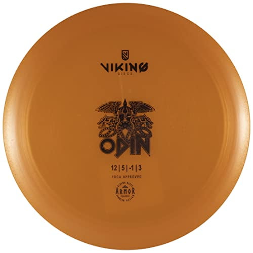 Viking Discs Odin Armor Plastic | Distance Driver | Advanced Disc Golf Driver [Stamp Color & Color Shade May Vary] (173-176g, Orange)