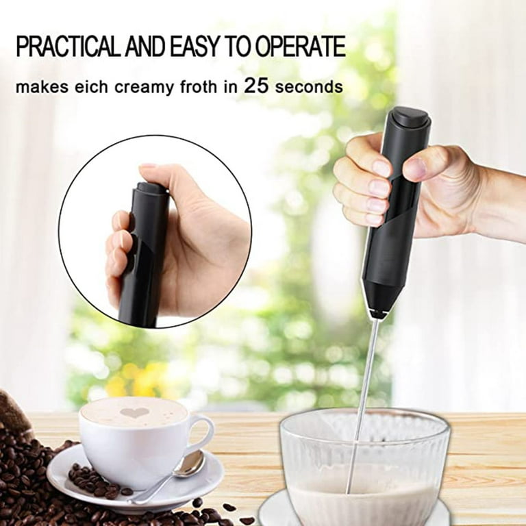 Elbourn 1Pc Milk Frother for Coffee - Handheld Frother Whisk, Milk Foamer,  Mini Blender Electric Mixer for Latte, Matcha, No Stand 