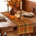 thumbnail image 6 of Plaid Fall Table Runner - 60 Inch Long Thanksgiving Orange Brown Autumn Farmhouse Harvest Cotton and Linen Blended Dress Scarves Farmhouse Table Runner for Kitchen Dining, Coffee Table, 13" x 60", 6 of 8