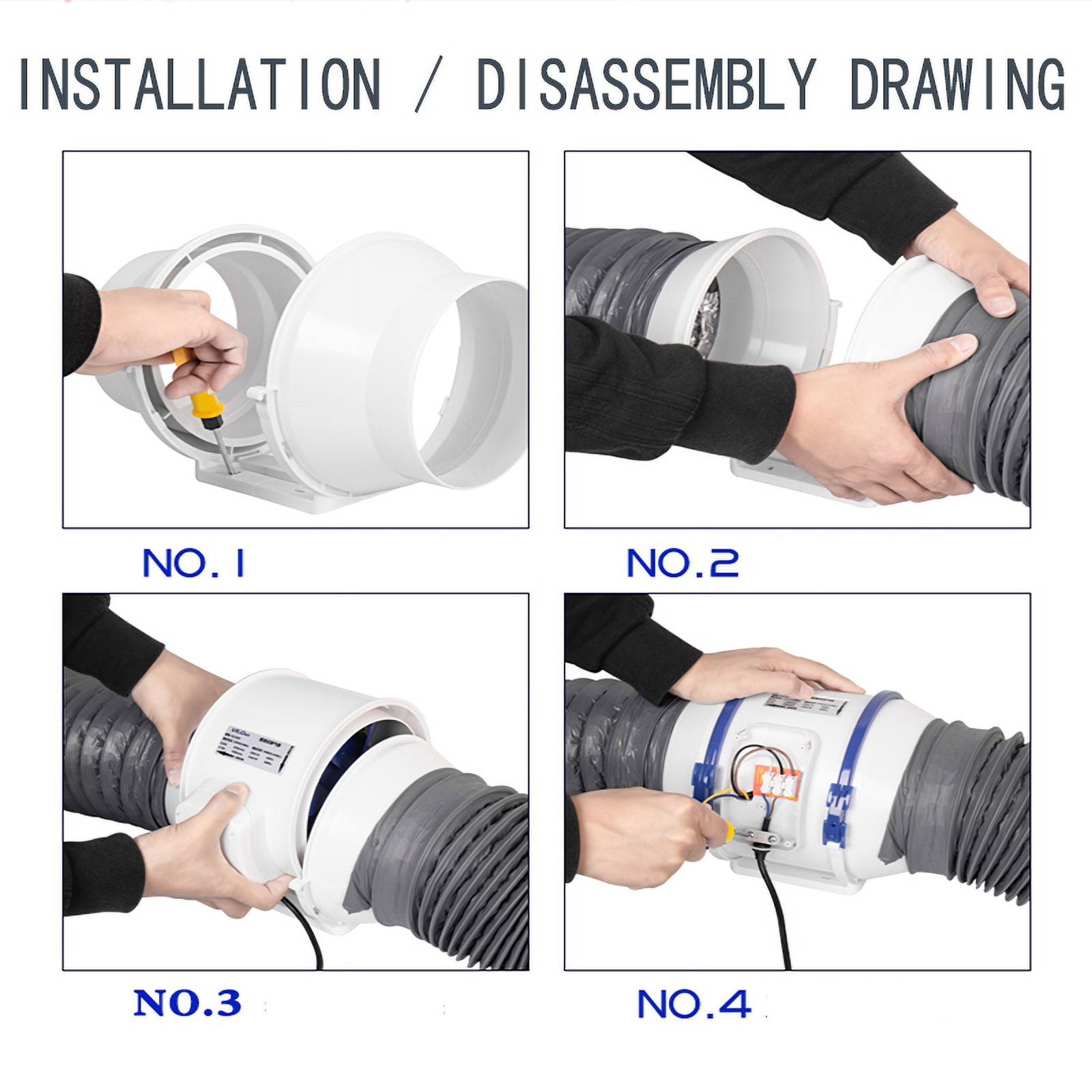 Silent Home Inline Duct Fan With Strong Ventilation System Air Extractor Fan For Kitchen Toilet Bathroom Blower Recuperator ,Durability and Easy Installation