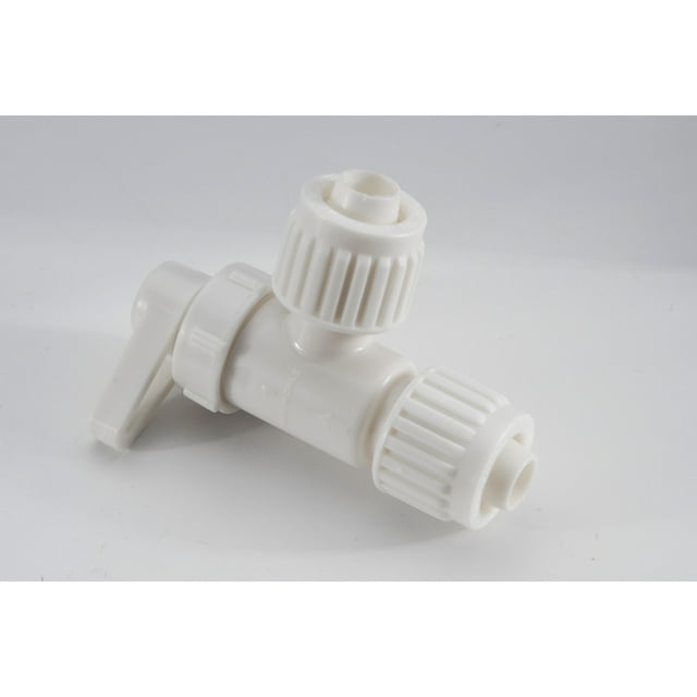 Elkhart Supply Fresh Water Shut Off Valve 16884 Flair-It; Stop Valve; 1/2 Inch PEX x 1/2 Inch PEX Connection; Angle Valve; White; Plastic; Single; With Barcoded