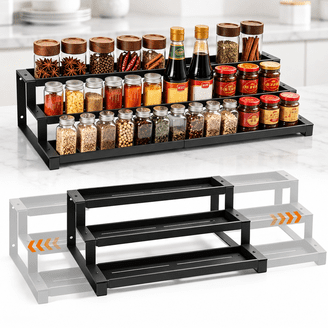 Kamenstein 20 Jar Revolving Spice Rack, Integrated Tool Caddy