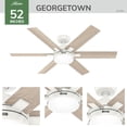 thumbnail image 5 of Hunter - Georgetown Indoor Ceiling Fan With Light, Remote, 52-inch, Fresh White, Modern-style, 6-speed DC Motor, Quick Installation, Energy Star, 52784, 5 of 19