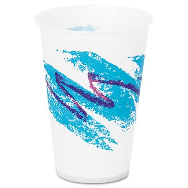 Solo Cup Company R7NJ Jazz Waxed Paper Cold Cups, Tide Design - 7 oz.