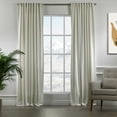 thumbnail image 4 of 3S Brother's Extra Long Room Darkening 63" Length Faux Velvet Ecru Curtain Drapes - Hanging Back Tab 5-25 Feet Custom Made Curtains ( 1 Panel ) - Made in Turkey (52"Wx63"L), 4 of 5