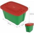 thumbnail image 2 of 4-Pack Christmas Storage Totes with Lids (Red/Green),18-Gallon(72-0uart) Organization Bins, 25.50"x17.00"x15.25 Holiday Organizer, Plastic Storage Container Made in the USA, 2 of 8