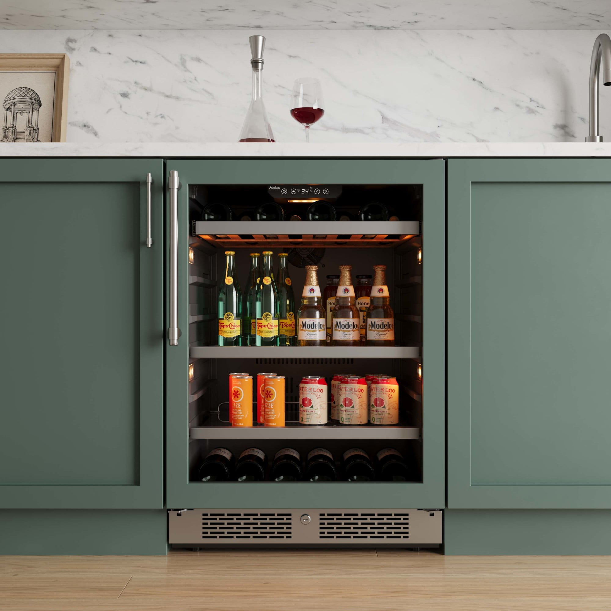 Avallon Awbc242rh 24" Wide 14 Bottle Capacity And 82 Can Capacity Right Hinge Wine And