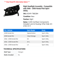 thumbnail image 2 of Right Headlight Assembly - Compatible with 2006 - 2008 Honda Pilot Sport Utility 2007, 2 of 2