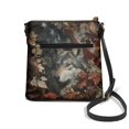 thumbnail image 2 of Tutolipy Waterproof Handbag for Daily Everyday Shopping, PU Leather Smooth Zipper Fashion Single Shoulder Bag, Autumn Wolf American Flag, 2 of 7