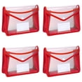 thumbnail image 2 of XIANXIAN 4 Pack Plastic Expanding File Folder, Folders for Documents with Button, Colorful File Folder Organizer Holder, Transparent Accordion File Pouch,Large Capacity, Fit Letter/A4 Size C*4, 2 of 5