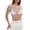 White, variant on Womens Tops T Shirts Solid Color Sheer Mesh Cap Sleeve Crop Crewneck Summer Lace See Through Plain Tees Blouses White S
