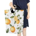 thumbnail image 4 of Yayeee Freestanding Laundry Hamper with Handle Collapsible Large Storage Basket for Clothes, White Watercolor Oranges, 4 of 7