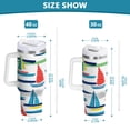 thumbnail image 6 of Yayeee 40oz Stainless Steel Tumbler with Straw and Handle Double-Wall Insulated Travel Water Bottle, Colorful Sailboats, 6 of 8