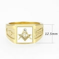 thumbnail image 3 of Anillo Color Oro Para Hombres de Acero Inoxidable Masonico en Blanco, 3 of 6