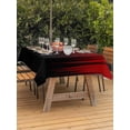thumbnail image 3 of Outdoor Tablecloth with Umbrella Hole for Patio/Picnic/Party/Camping, Dark Red Black Ombre Waterproof Table Cloth Rectangle Table Cover Washable, Modern Abstract Art Striped Gradient (60"x 84"), 3 of 8
