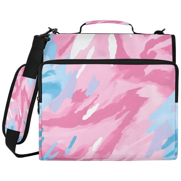 ALAZA Zipper Binder Pink and Blue Tie Dye Pattern 2 inch 3 Ring 500 Sheet Capacity Trapper Keeper File Folder Organizer Bag