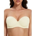 thumbnail image 3 of Deyllo Women's Push Up Strapless Bras Plus Size No-slip Full Coverage Underwire Support Smooth Contour Party Dress Bra, Ivory 38DD, 3 of 7