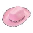 thumbnail image 4 of Cowboy Hat for Women Sparkly Sequin Wide Brim Hats Felt Western Cowgirl Hats for Cosplay Fancy Dress Dress-up Party, 4 of 7