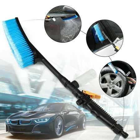 Car Auto Wash Brush Soft Cleaning Tool Retractable Long Handle Water Flow