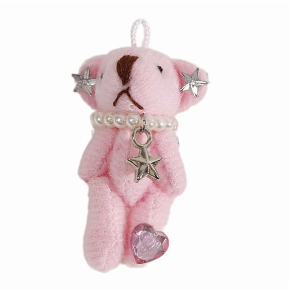 Cartoon Bear Shape Dolls Bag Pendants Bag Charm Plush Keychain Pendant Plush Material Backpack Pendant Gift for Girls