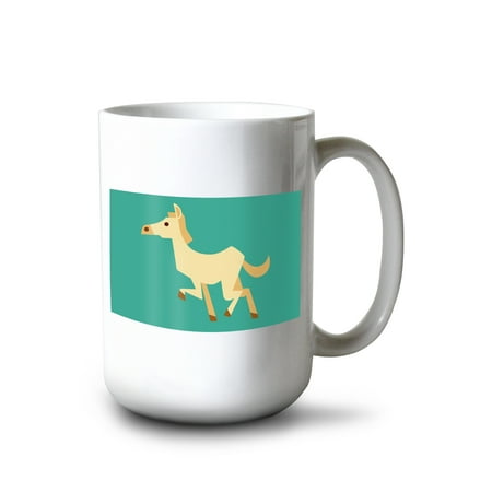 

15 fl oz Ceramic Mug Horse Geometric Contour Dishwasher & Microwave Safe