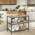 thumbnail image 2 of LEDREM Kitchen Island with 3 Shelves,Large Worktop and Industrial Steel Frame,Multi-Purpose Kitchen Cart,Easy Assembly,Greige and Black, 2 of 6