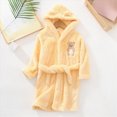 thumbnail image 2 of KPOPLK Kid's Robe Girls Bathrobe Teen Girls Hooded Pajamas Toddler Robes Dressing Gown for 2-13Yeas(7-9 Years,Yellow), 2 of 6