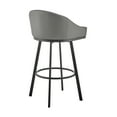 thumbnail image 4 of Noran Swivel Counter Stool in Black Metal with Grey Faux Leather, 4 of 7