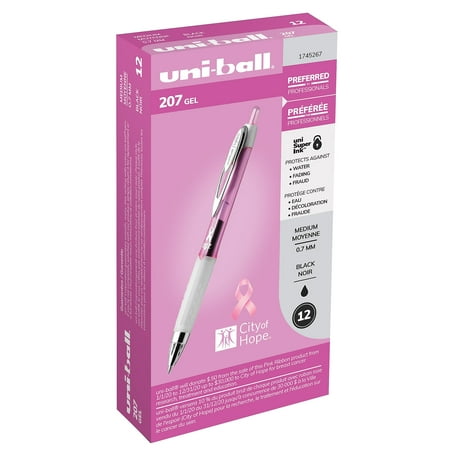 uni-ball 207 Pink Ribbon RT Retractable Gel Pens Medium Point 751774