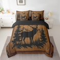 thumbnail image 2 of Feelyou Moose Elk Deer Bedding Comforter Set 7 Pieces for Kid, Pine Tree Botanical Full Bedding Set, Farmhouse Animals Theme Reversible Fitted Sheet Flat Sheet, Super Cozy Room Decor, 2 of 8