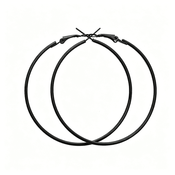 DESIGNICE Lightweight Matte Round Hoop Earrings 90S 80S Classic Big Black Earrings for Women Nightclub Jewelry