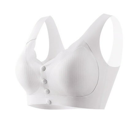 Meresysid Women s Seamless Nursing Bra Large Size Solid Color Push Up Bra Gray