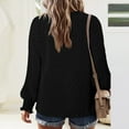 thumbnail image 6 of Tops for Women Long Sleeve V-Neck Solid Casual Loose Lace Patchwork Blouse Black L, 6 of 6