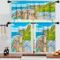 thumbnail image 3 of LALILO Kitchen Curtains and Valances Set of 3 36" Beach Window Treatment Tiers for Window Decor, 3 of 5
